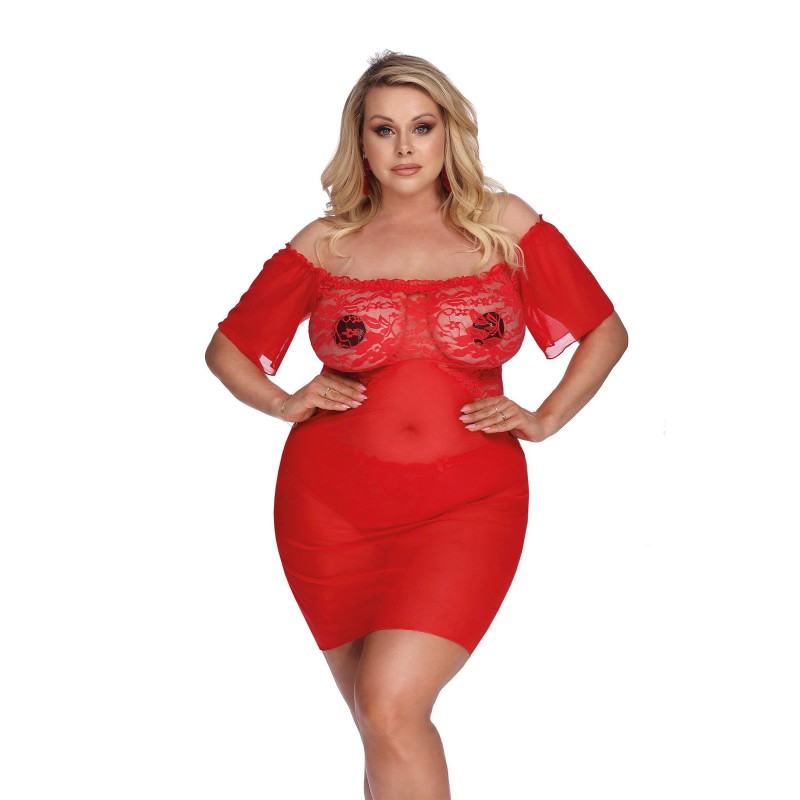 CAMARI RED (CHEMISE/HALKA) XL+